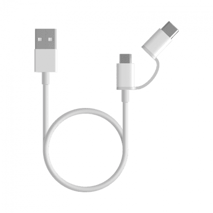 Mi 2-in-1 USB Cable (Micro USB to Type C) 100cm Blanc